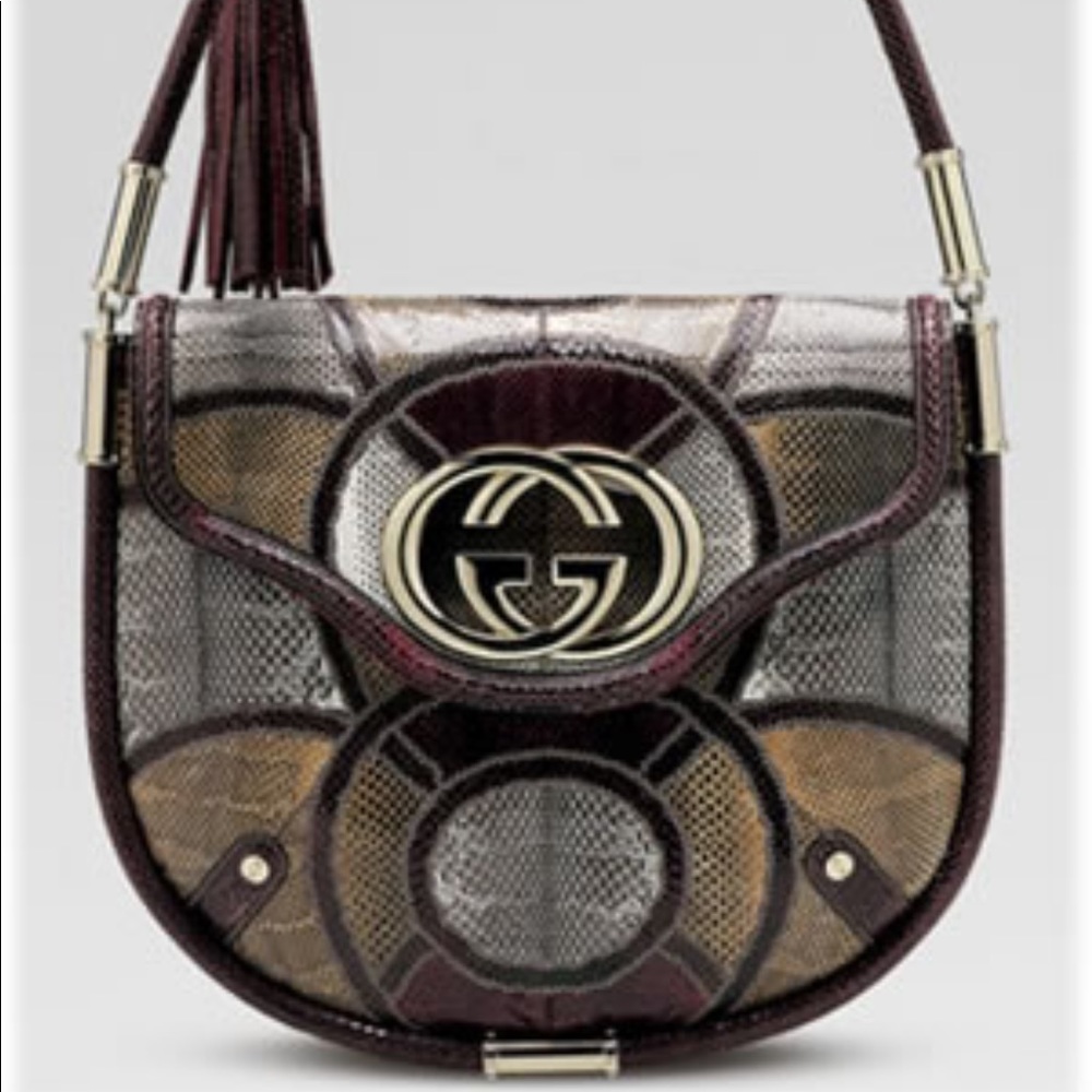 Authentic Snakeskin Gucci Shoulder Bag